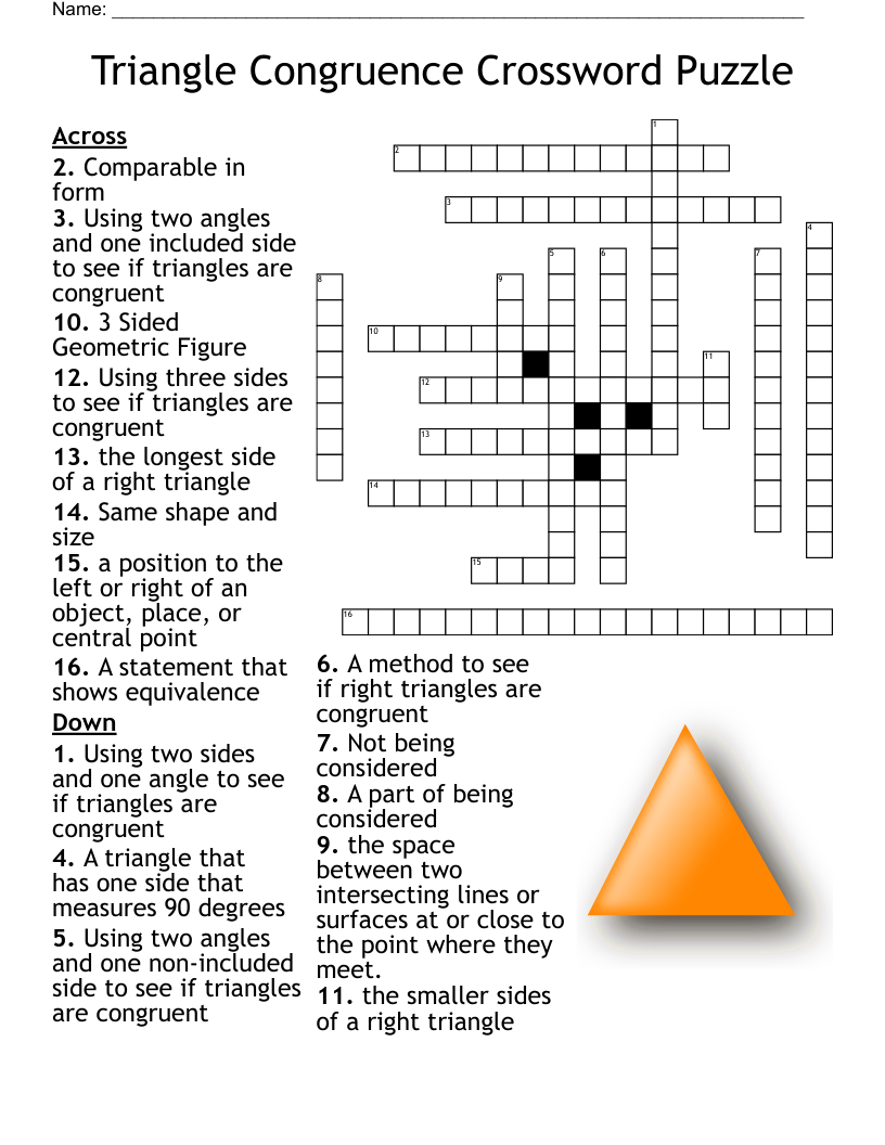 Triangle Congruence Crossword Puzzle WordMint