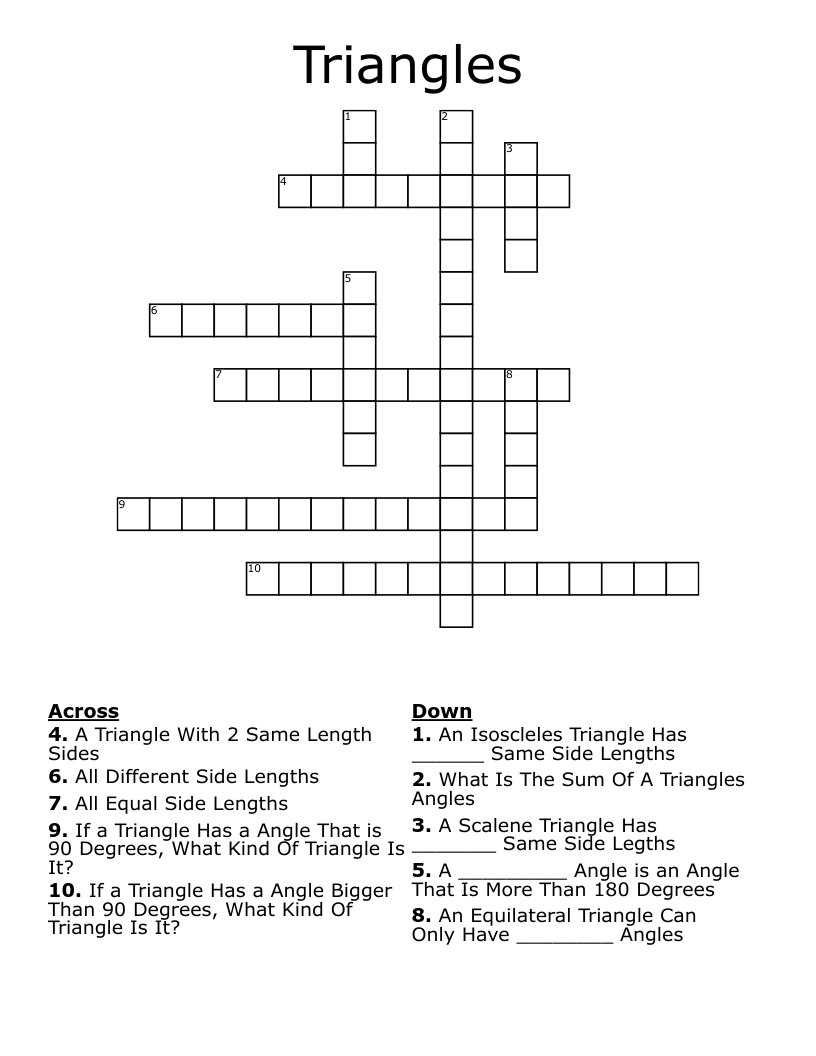 Triangles Crossword WordMint