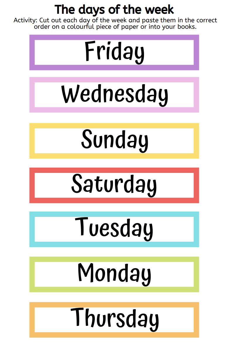 Unjumble The Days Of The Week FREEBIE