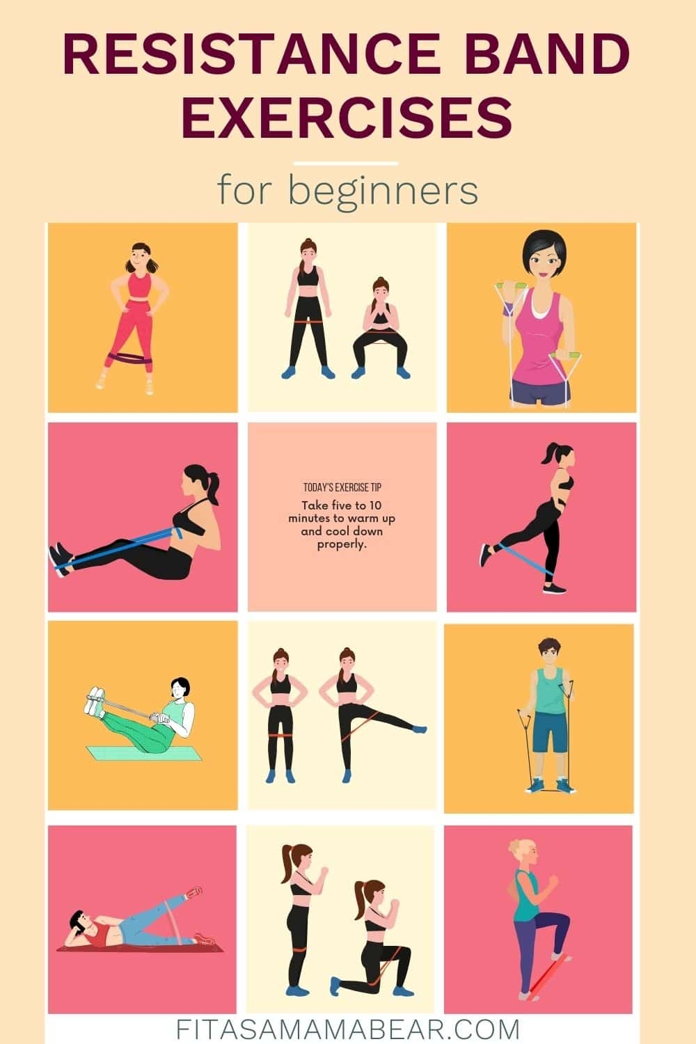 Upper Body Resistance Band Workout Pdf Upper Body Strength Training With Resistance Bands Pdf Printable