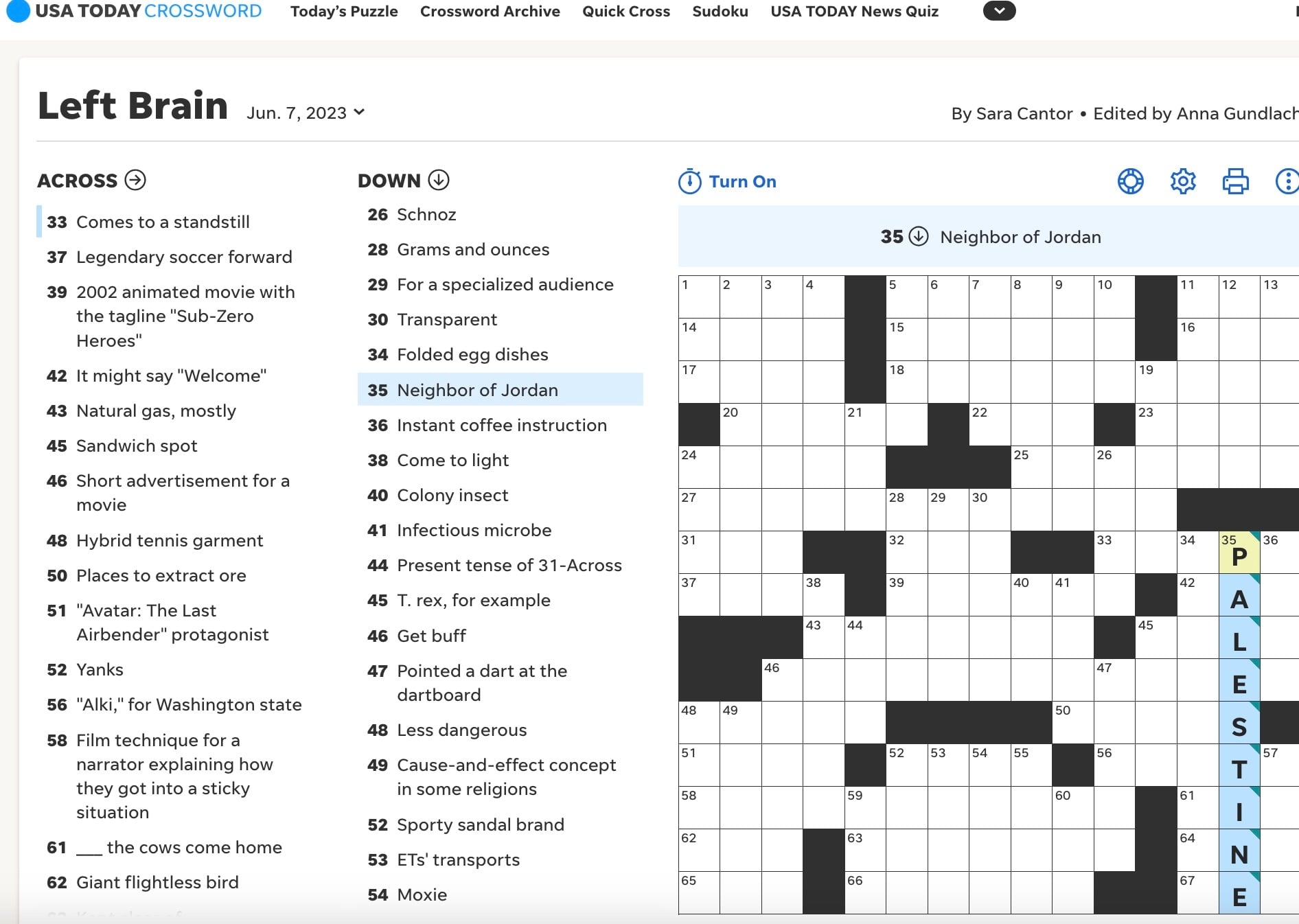 USA Today Crossword Calls Palestine A Jordan Neighbor JNS USA Today Crossword Calls Palestine A Jordan Neighbor JNS