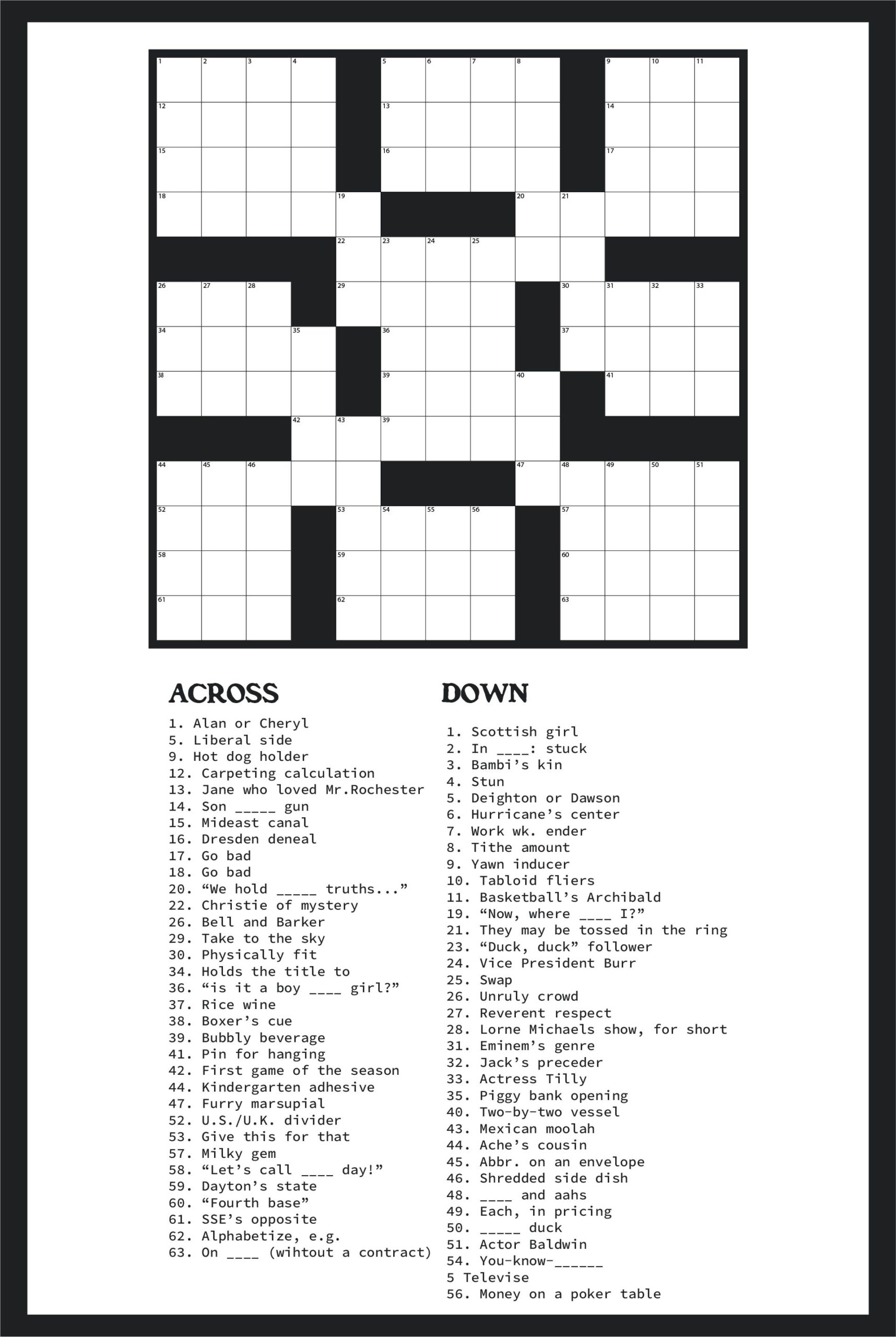 large font crossword puzzles large font crossword puzzles