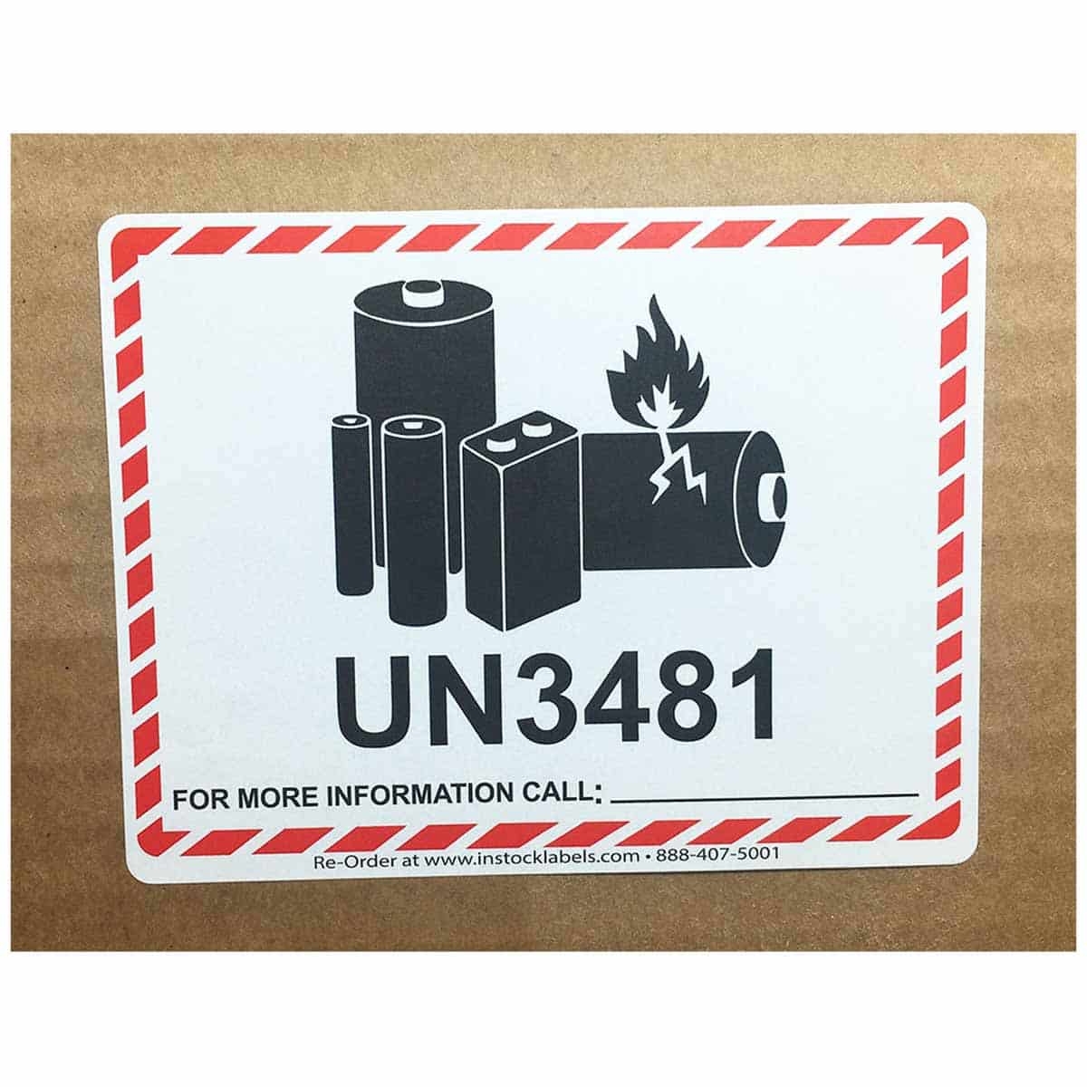 Warehouse UN3481 Caution Lithium Battery Labels InStockLabels