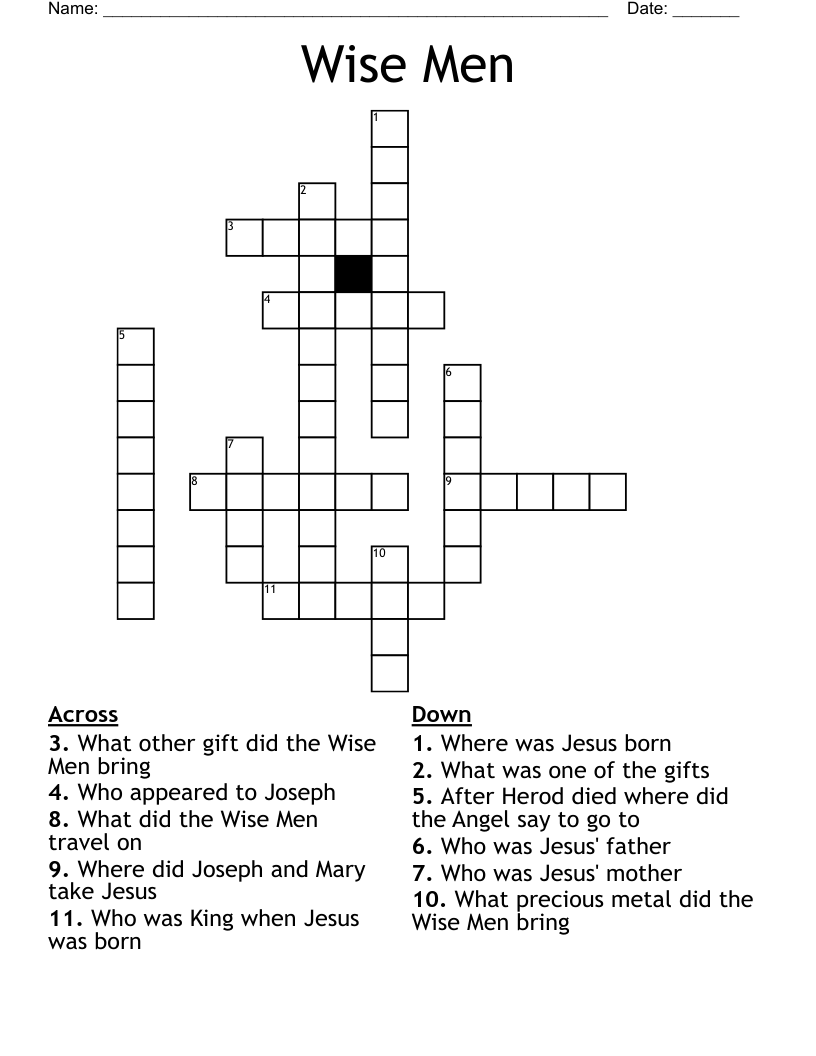 Wise Men Crossword WordMint