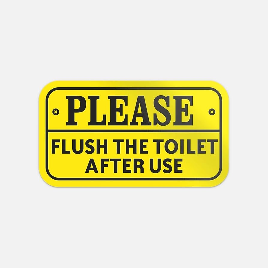 Zirni Please Flush The Toilet After Use Warning Sticker Waterproof Vinyl Decal Great For Any Flat Surface Use On Tile At Home Or Restroom Size 6 X 3 Amazon Zirni Please Flush The Toilet After Use Warning Sticker Waterproof Vinyl Decal Great For Any Flat Surface Use On Tile At Home Or Restroom Size 6 X 3 Amazon